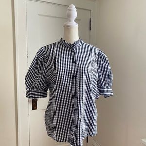 Gorgeous checked Who What Wear button-up with puffed sleeves! 👀